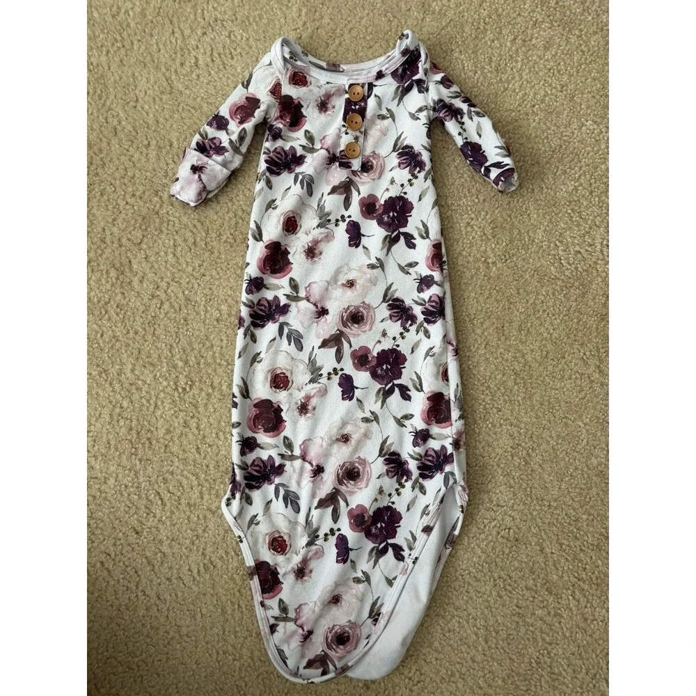 Caden Lane Floral Gown newborn 7-14 lb
